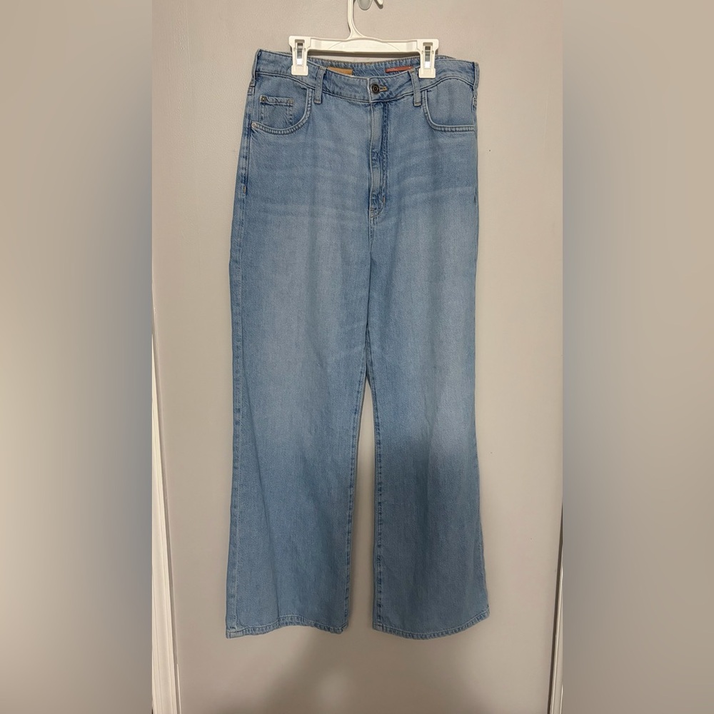 Anthropologie Light Blue Flare Wide-Leg Jeans
